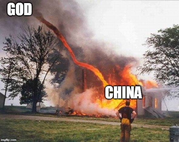 I smite thee! | GOD CHINA | image tagged in i smite thee | made w/ Imgflip meme maker