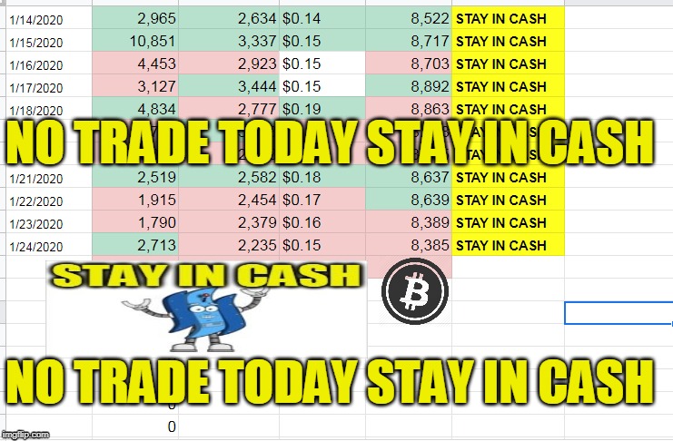 NO TRADE TODAY STAY IN CASH; NO TRADE TODAY STAY IN CASH | made w/ Imgflip meme maker