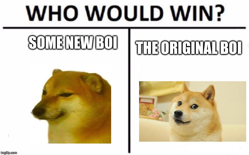 Who Would Win? | SOME NEW BOI; THE ORIGINAL BOI | image tagged in memes,who would win | made w/ Imgflip meme maker