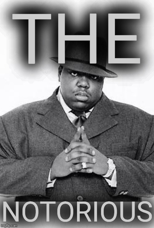 The Notorious B.I.G. | THE NOTORIOUS | image tagged in the notorious big | made w/ Imgflip meme maker