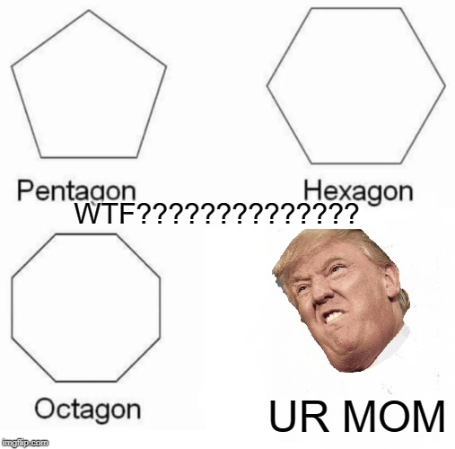 Pentagon Hexagon Octagon Meme | WTF?????????????? UR MOM | image tagged in memes,pentagon hexagon octagon | made w/ Imgflip meme maker