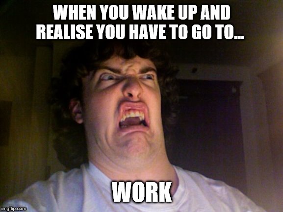 Oh No Meme | WHEN YOU WAKE UP AND REALISE YOU HAVE TO GO TO... WORK | image tagged in memes,oh no | made w/ Imgflip meme maker
