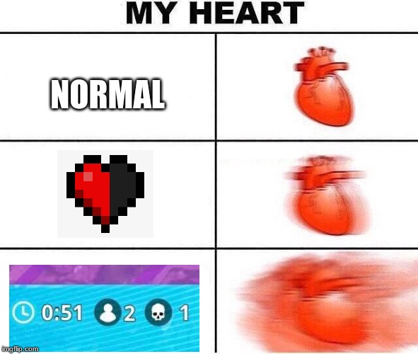 Heart beating fast | NORMAL | image tagged in heart beating fast | made w/ Imgflip meme maker
