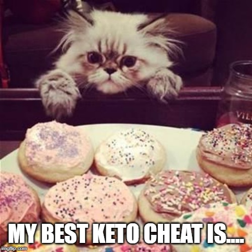 Cookie Cat | MY BEST KETO CHEAT IS.... | image tagged in cookie cat | made w/ Imgflip meme maker