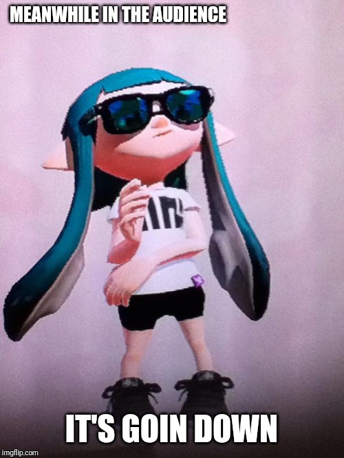inkling | MEANWHILE IN THE AUDIENCE IT'S GOIN DOWN | image tagged in inkling | made w/ Imgflip meme maker