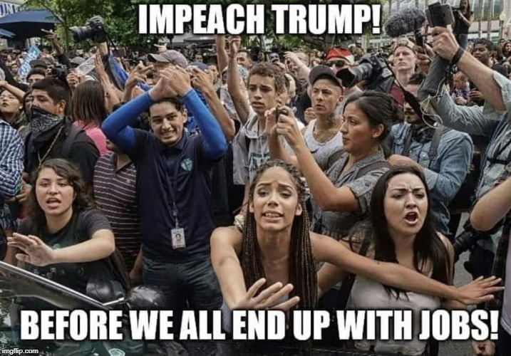 impeach him | image tagged in snowflakes,impeachment,no more jobs | made w/ Imgflip meme maker