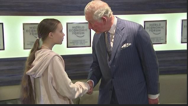 Prince Charles meets Greta Thunberg Blank Meme Template