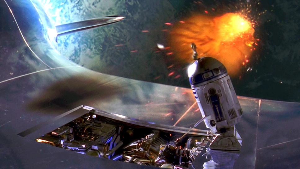 R2D2 fixing during fight Blank Meme Template
