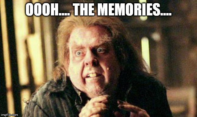 Peter Pettigrew In Fear | OOOH.... THE MEMORIES.... | image tagged in peter pettigrew in fear | made w/ Imgflip meme maker