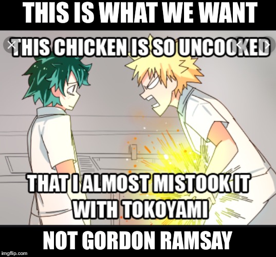 Katsuki Ramsay-Bakugo | THIS IS WHAT WE WANT; NOT GORDON RAMSAY | image tagged in my hero academia,chef gordon ramsay | made w/ Imgflip meme maker