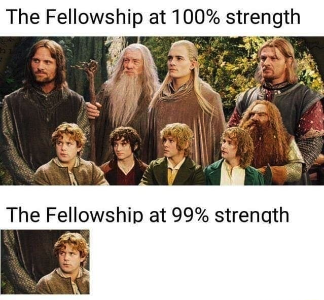 The Fellowship at 99 Percent Blank Meme Template