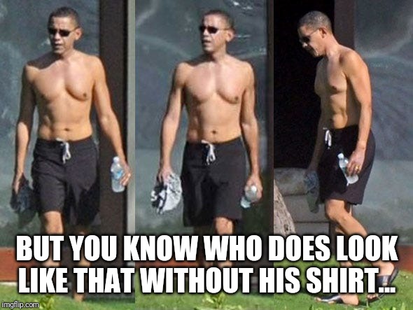 BUT YOU KNOW WHO DOES LOOK LIKE THAT WITHOUT HIS SHIRT... | made w/ Imgflip meme maker
