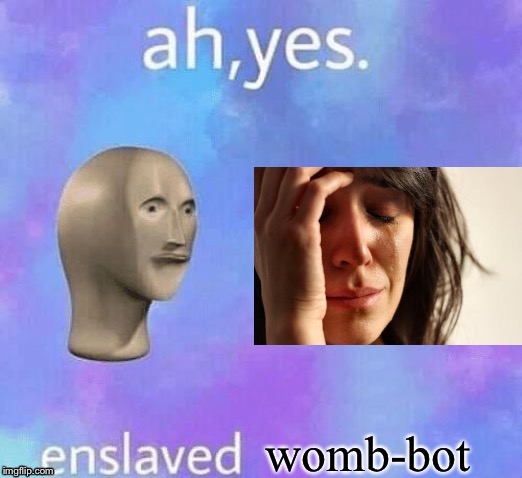 Ah yes enslaved womb-bot | image tagged in ah yes enslaved womb-bot | made w/ Imgflip meme maker