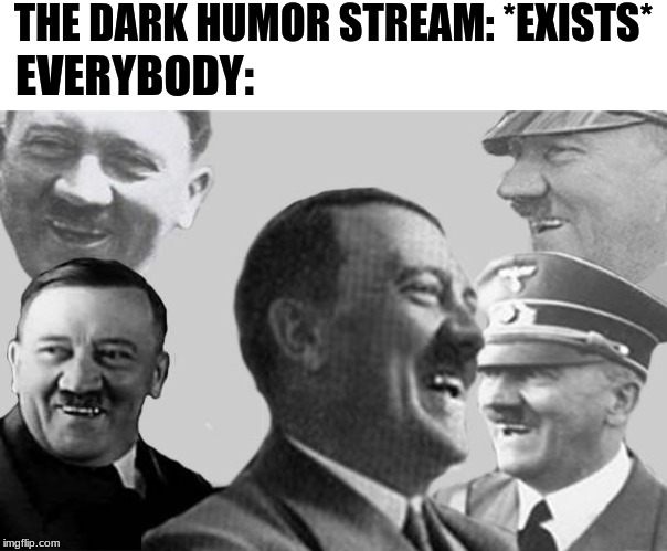 Its my favorite | THE DARK HUMOR STREAM: *EXISTS*; EVERYBODY: | image tagged in laughing hitler | made w/ Imgflip meme maker