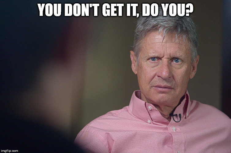 Gary Johnson Doesn't Get It | YOU DON'T GET IT, DO YOU? | image tagged in gary johnson doesn't get it | made w/ Imgflip meme maker