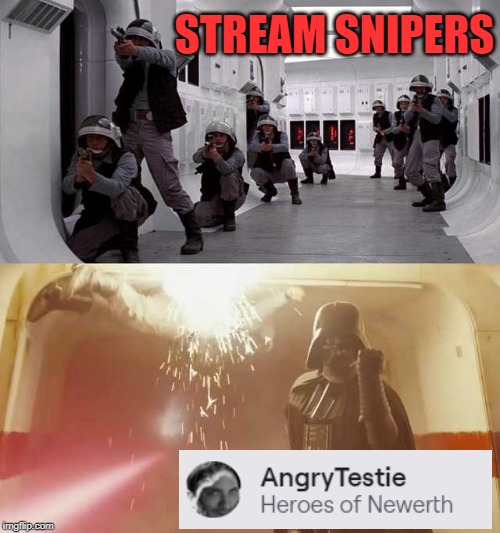 Darth Vader vs Rebels | STREAM SNIPERS | image tagged in darth vader vs rebels | made w/ Imgflip meme maker