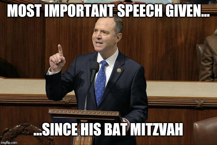 Pencil Neck | MOST IMPORTANT SPEECH GIVEN... ...SINCE HIS BAT MITZVAH | image tagged in impeachment | made w/ Imgflip meme maker