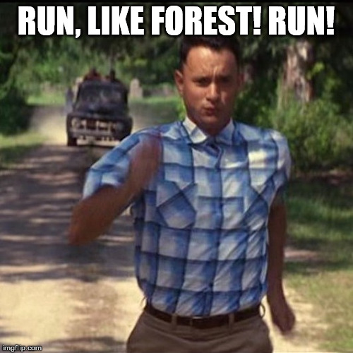 run forest run | RUN, LIKE FOREST! RUN! | image tagged in run forest run | made w/ Imgflip meme maker