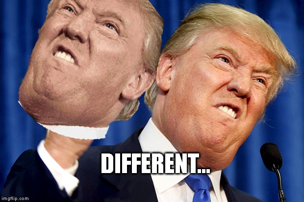 not the original or just color & quality? | DIFFERENT... | image tagged in memes,donald trump | made w/ Imgflip meme maker