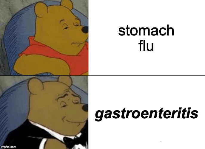 Tuxedo Winnie The Pooh | stomach flu; gastroenteritis | image tagged in memes,tuxedo winnie the pooh | made w/ Imgflip meme maker