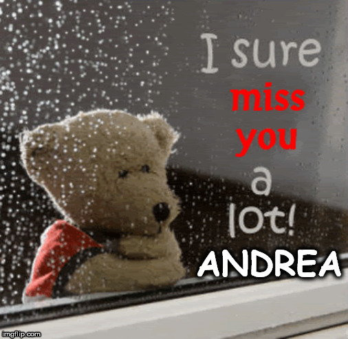 missing you | ANDREA | image tagged in friends | made w/ Imgflip meme maker