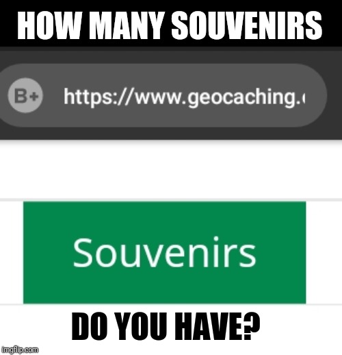 Which ones do you Have? |  HOW MANY SOUVENIRS; DO YOU HAVE? | image tagged in geocaching,no muggles,gc code,gc | made w/ Imgflip meme maker