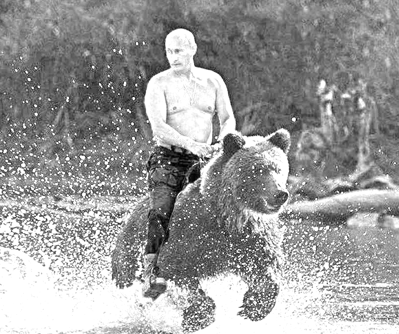 High Quality Putin riding Bear Blank Meme Template
