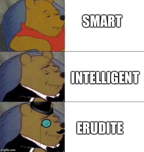 SMART; INTELLIGENT; ERUDITE | image tagged in meme | made w/ Imgflip meme maker