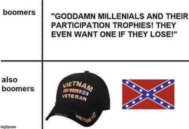The hypocrisy is there... | image tagged in baby boomers | made w/ Imgflip meme maker