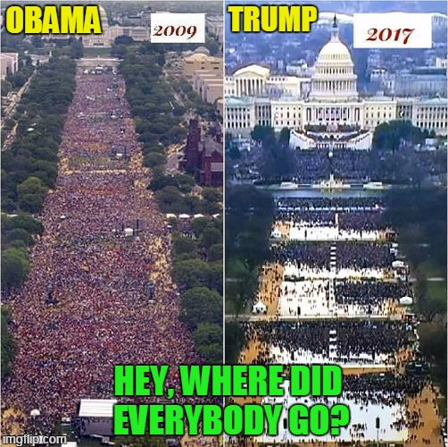 High Quality Lest we forget - inauguration crowd size Obama Trump Blank Meme Template
