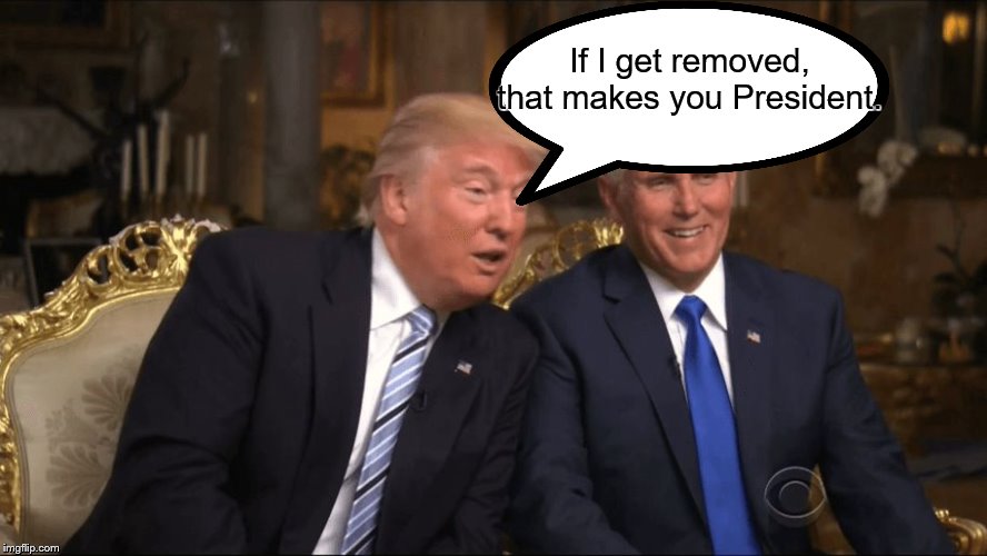 Trump/Pence | If I get removed, that makes you President. | image tagged in trump/pence | made w/ Imgflip meme maker