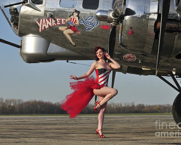 Warbird Pinup B-17G Blank Meme Template