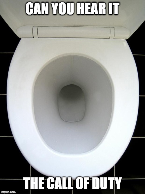 TOILET | CAN YOU HEAR IT; THE CALL OF DUTY | image tagged in toilet | made w/ Imgflip meme maker