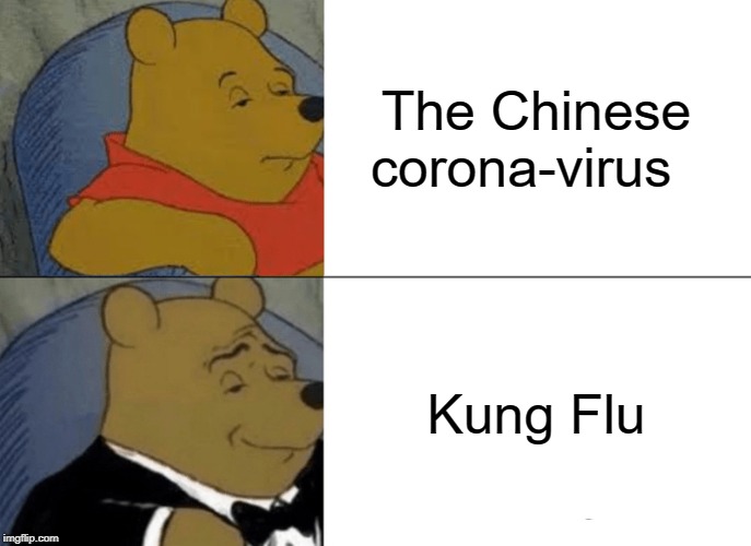 Tuxedo Winnie The Pooh Meme | The Chinese corona-virus; Kung Flu | image tagged in memes,tuxedo winnie the pooh | made w/ Imgflip meme maker