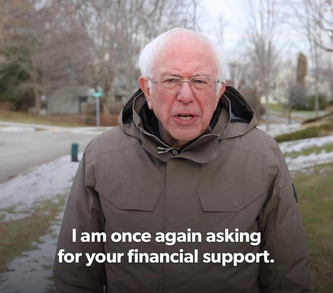 High Quality Bernie Financial Support Blank Meme Template