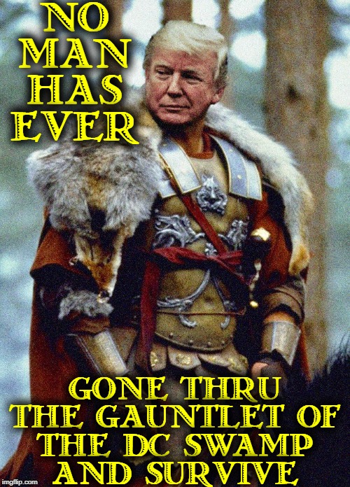 The Strongest Man who has Ever Lived | NO MAN HAS EVER; GONE THRU THE GAUNTLET OF THE DC SWAMP   AND SURVIVE | image tagged in vince vance,president trump,greatest,strongman,roman,centurian | made w/ Imgflip meme maker