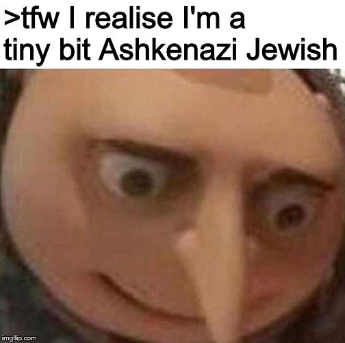 gru meme | >tfw I realise I'm a tiny bit Ashkenazi Jewish | image tagged in gru meme | made w/ Imgflip meme maker