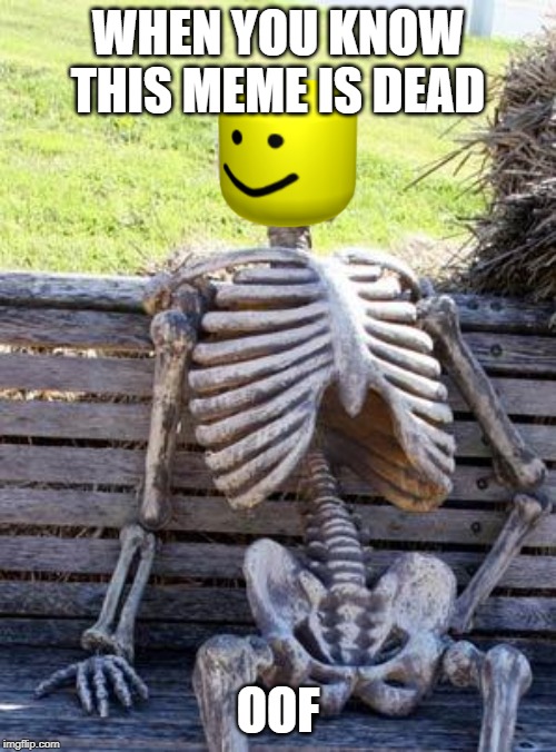 Waiting Skeleton Meme | WHEN YOU KNOW THIS MEME IS DEAD; OOF | image tagged in memes,waiting skeleton | made w/ Imgflip meme maker