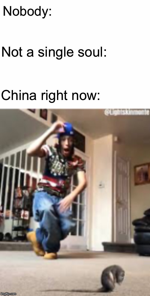 Happy Lunar New Year <3 | Nobody:; Not a single soul:; China right now: | image tagged in funny,memes | made w/ Imgflip meme maker