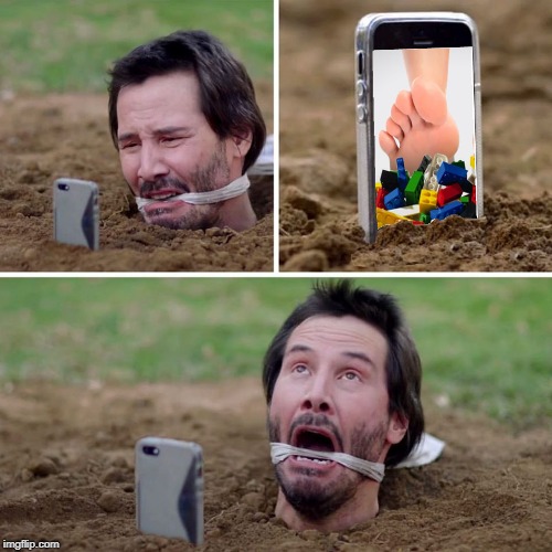 Just Kill Me Now Keanu | image tagged in just kill me now keanu,keanu reeves,legos,lego week,stepping on a lego | made w/ Imgflip meme maker