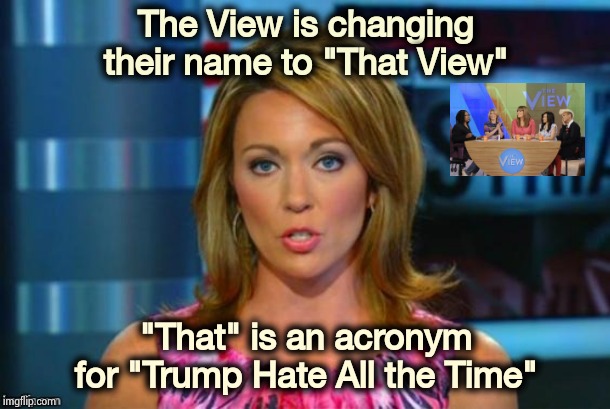 Real News Network | The View is changing their name to "That View" "That" is an acronym for "Trump Hate All the Time" | image tagged in real news network | made w/ Imgflip meme maker