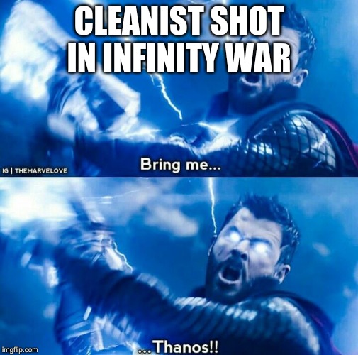 Thor bring me thanos | CLEANIST SHOT IN INFINITY WAR | image tagged in thor bring me thanos | made w/ Imgflip meme maker