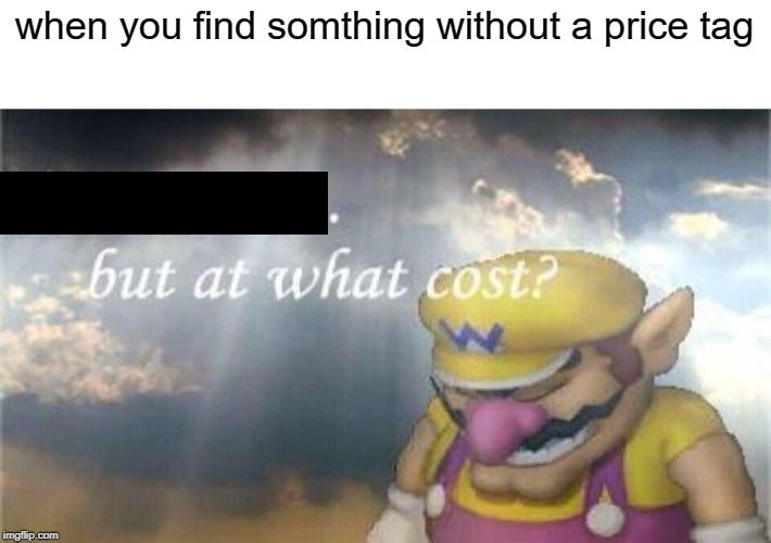 it is true | when you find somthing without a price tag | image tagged in i've won but at what cost,memes | made w/ Imgflip meme maker