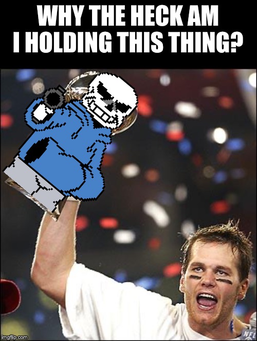 tom brady | WHY THE HECK AM I HOLDING THIS THING? | image tagged in tom brady,09pandaboy,memes,funny,fun | made w/ Imgflip meme maker