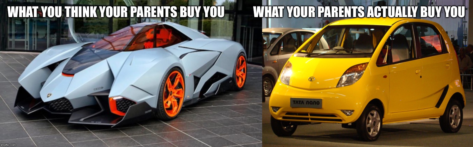Epic | WHAT YOU THINK YOUR PARENTS BUY YOU            WHAT YOUR PARENTS ACTUALLY BUY YOU | image tagged in noice | made w/ Imgflip meme maker