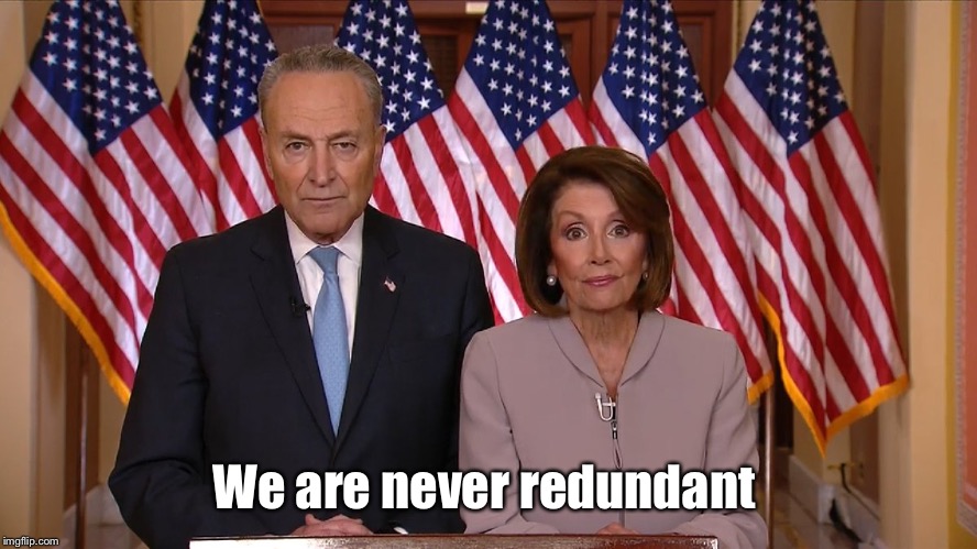 Chuck and Nancy | We are never redundant | image tagged in chuck and nancy | made w/ Imgflip meme maker