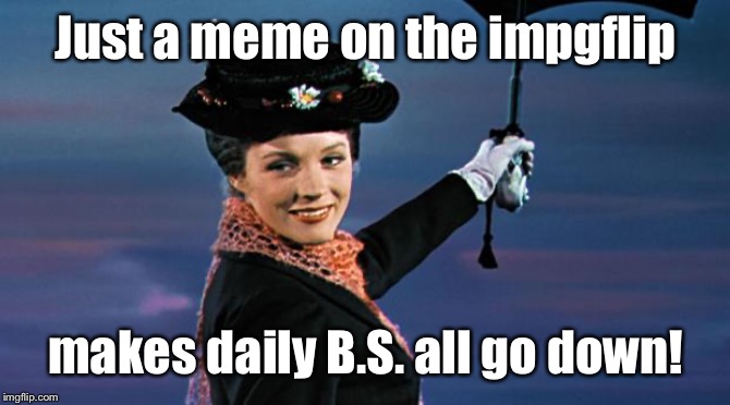 Mary Poppins | Just a meme on the impgflip makes daily B.S. all go down! | image tagged in mary poppins | made w/ Imgflip meme maker