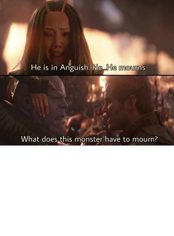 He mourns! Blank Meme Template