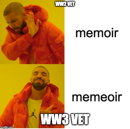 WW2 VET; WW3 VET | image tagged in drake hotline bling | made w/ Imgflip meme maker