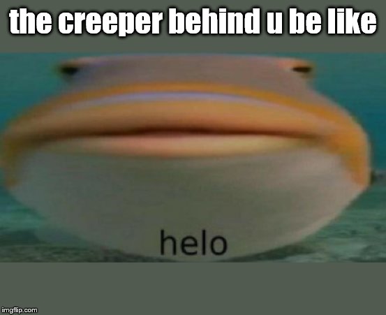 helo | the creeper behind u be like | image tagged in helo | made w/ Imgflip meme maker